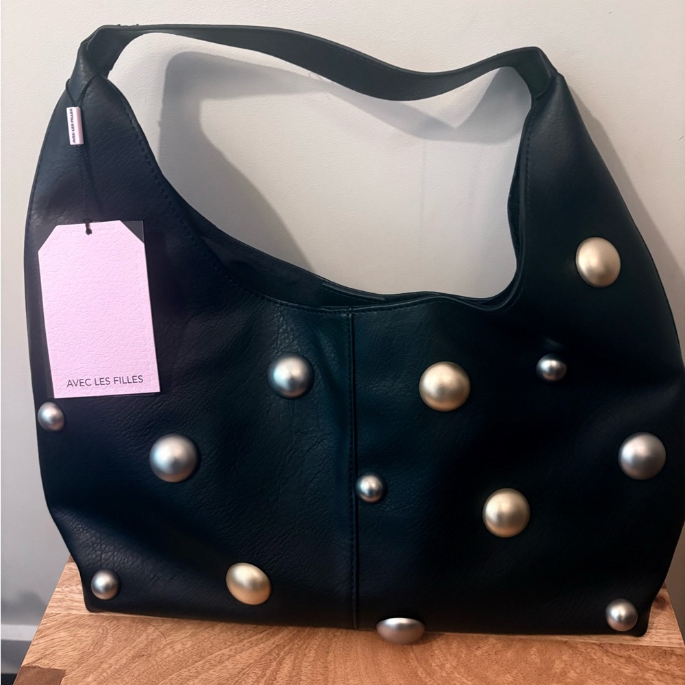 Avec Les Filles Studded Hobo Bag